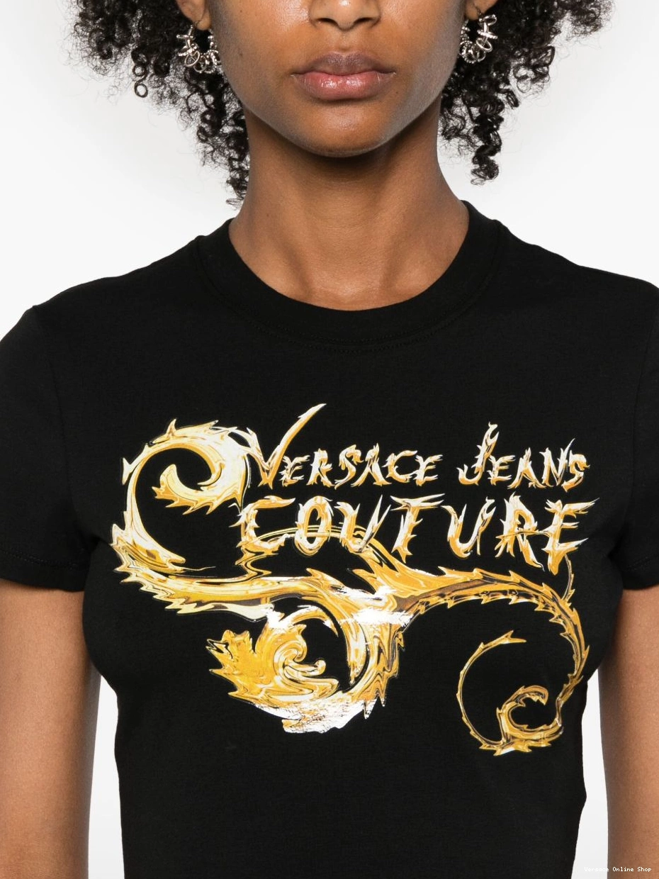 Cheap Women Couture Chromo Versace Jeans cropped Couture T-shirt 0715